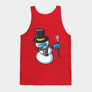 Lacrosse LAX Dabbing Snowman Christmas Tank Top